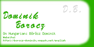 dominik borocz business card